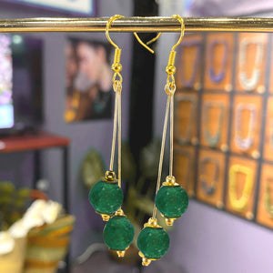 (Wholesale) Peridot Double Drop Zodiac Birthstone Earrings