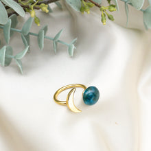 Load image into Gallery viewer, (Wholesale) Recycled Glass Moon Ring - Teal
