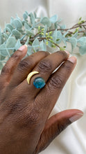 Load image into Gallery viewer, (Wholesale) Recycled Glass Moon Ring - Teal
