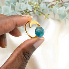 Load image into Gallery viewer, (Wholesale) Recycled Glass Moon Ring - Teal
